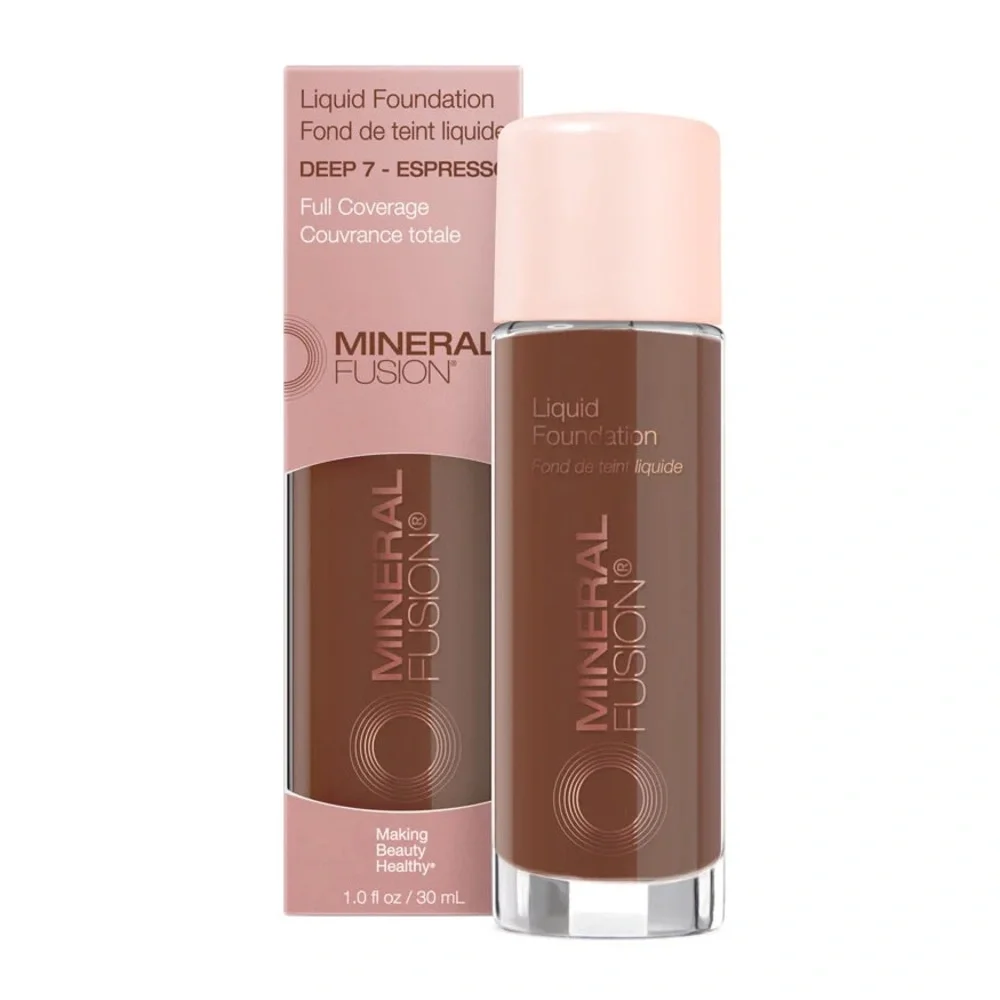 MINERAL FUSION Liquid Foundation - Deep 7 Espresso, NEW